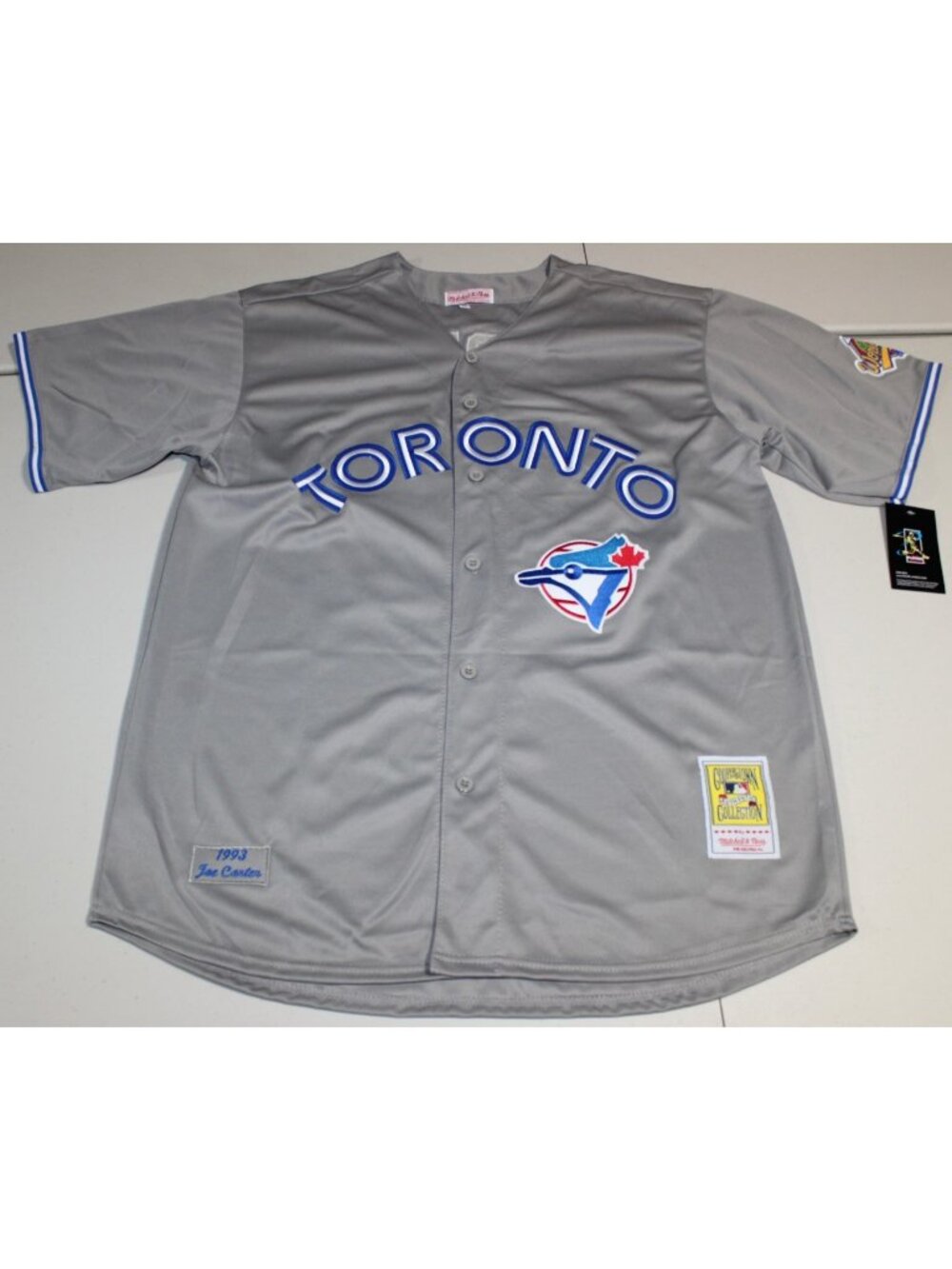World Series 1992 Toronto Blue Jays Joe Carter Sewn #29 Jersey Large Gray NWT